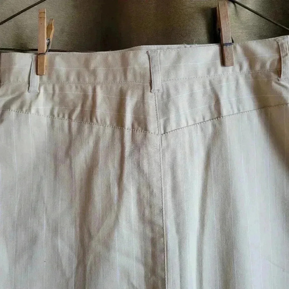 0ptimun Nostalgia Beige with White Stripe Pencil  Skirt size 10 - Picture 4 of 6